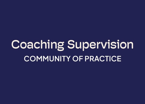 ICF Communities of Practice Coaching Supervision blue background logo