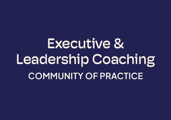 ICF Communities of Practice Executive and Leadership Coaching blue background logo