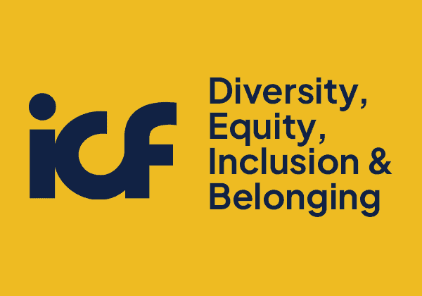 ICF DEIB logo promoting diversity, equity, inclusion, and belonging in coaching.