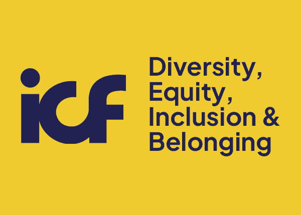 ICF DEIB logo promoting diversity, equity, inclusion, and belonging in coaching.